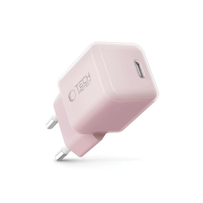 Tech-Protect NCM25 USB-C wall charger PD 25W, Baby Pink