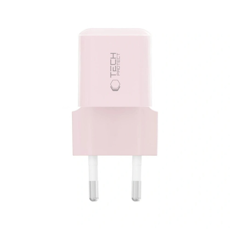 Tech-Protect NCM25 USB-C wall charger PD 25W, Baby Pink