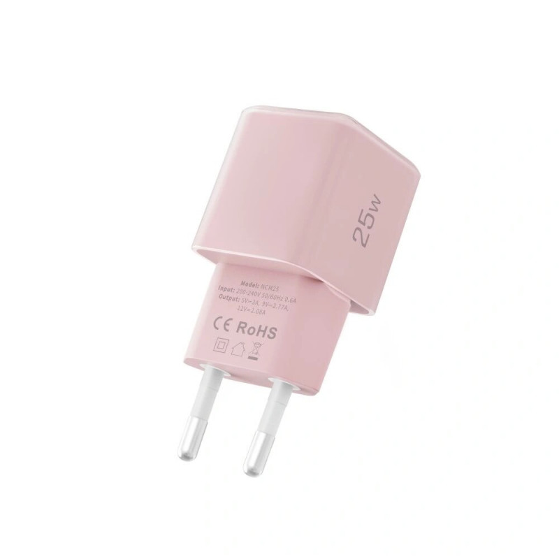 Tech-Protect NCM25 USB-C wall charger PD 25W, Baby Pink