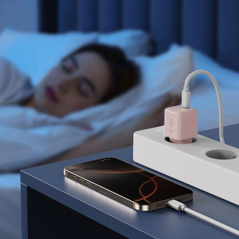 Tech-Protect NCM25 USB-C wall charger PD 25W, Baby Pink