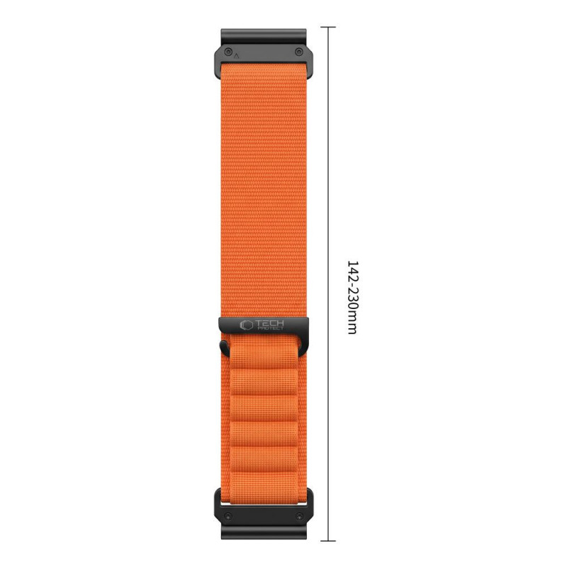 Tech-Protect Nylon Pro THP6032 watch strap for Garmin Fenix 5X / 5X Plus / 6X / 6X Pro / 7X / 8 / 8 Pro / 9 / 9 Pro (47 mm), orange