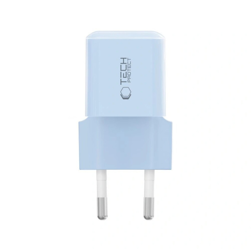 Tech-Protect NCM25 USB-C wall charger PD 25W, Baby Blue