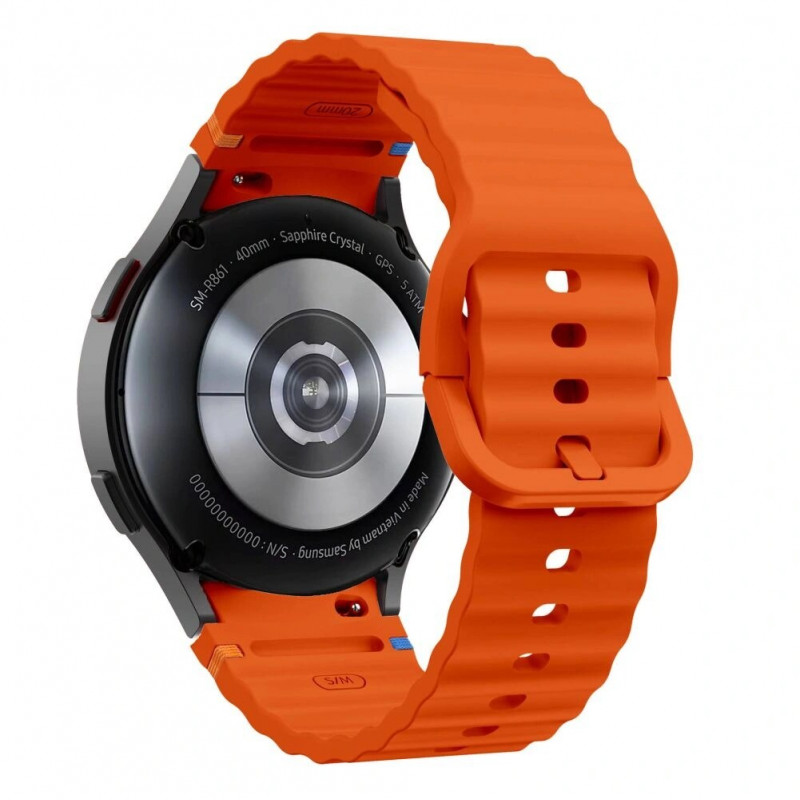 Tech-Protect Silicone Sport Strap for Samsung Galaxy Watch 4/5/5 Pro/6/7/FE, Orange