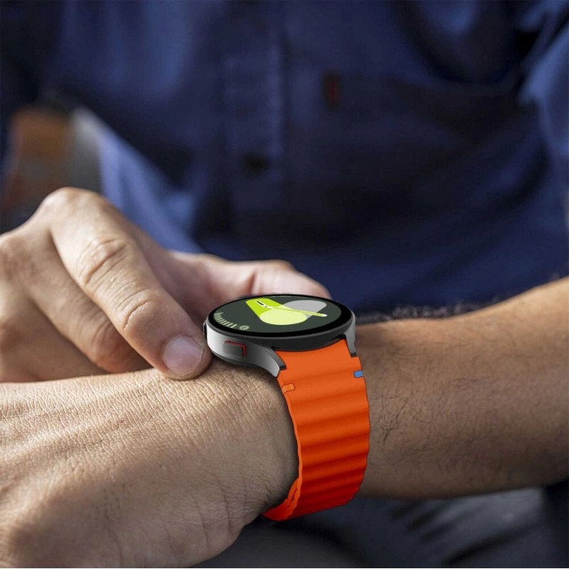 Tech-Protect Silicone Sport Strap for Samsung Galaxy Watch 4/5/5 Pro/6/7/FE, Orange