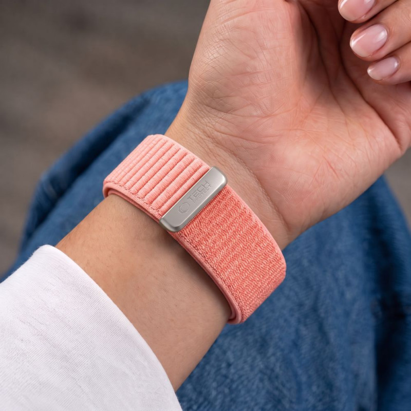 Tech-Protect NylonLoop band for Apple Watch 8 / 9 / 10 / 11 / 12 / SE (40 / 41 / 42 mm), Blush Pink