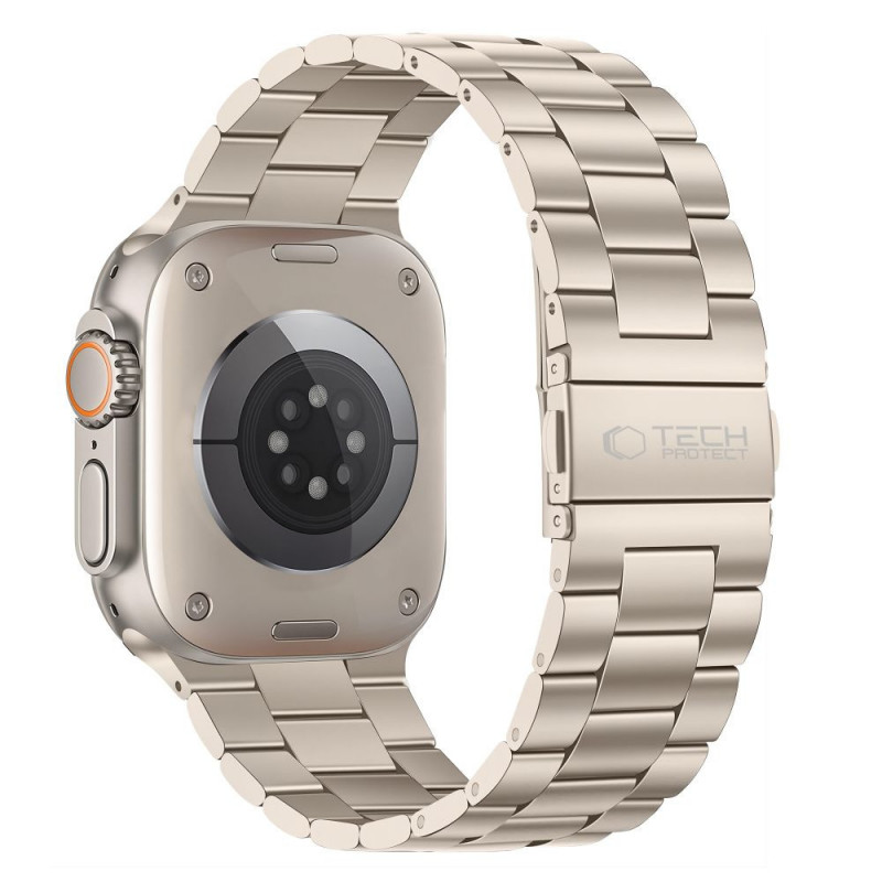 Tech-Protect Stainless stainless steel band for Apple Watch 8 / 9 / 10 / 11 / 12 / SE / Ultra (44 / 45 / 46 / 49 mm), Starlight