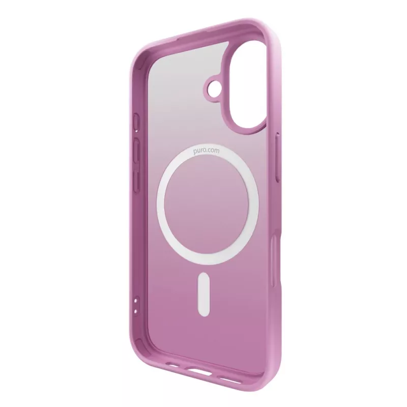 Puro Gradient MagSafe Silicone Case for iPhone 16, Pink
