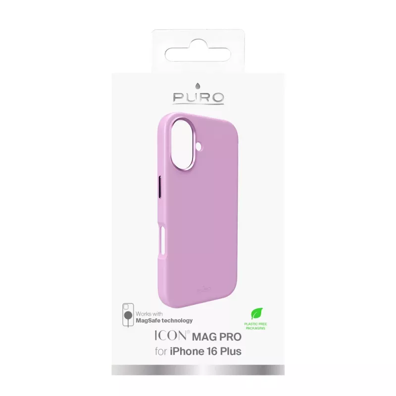 Puro Icon Mag Pro MagSafe Silicone Case for iPhone 16 Plus, Pink