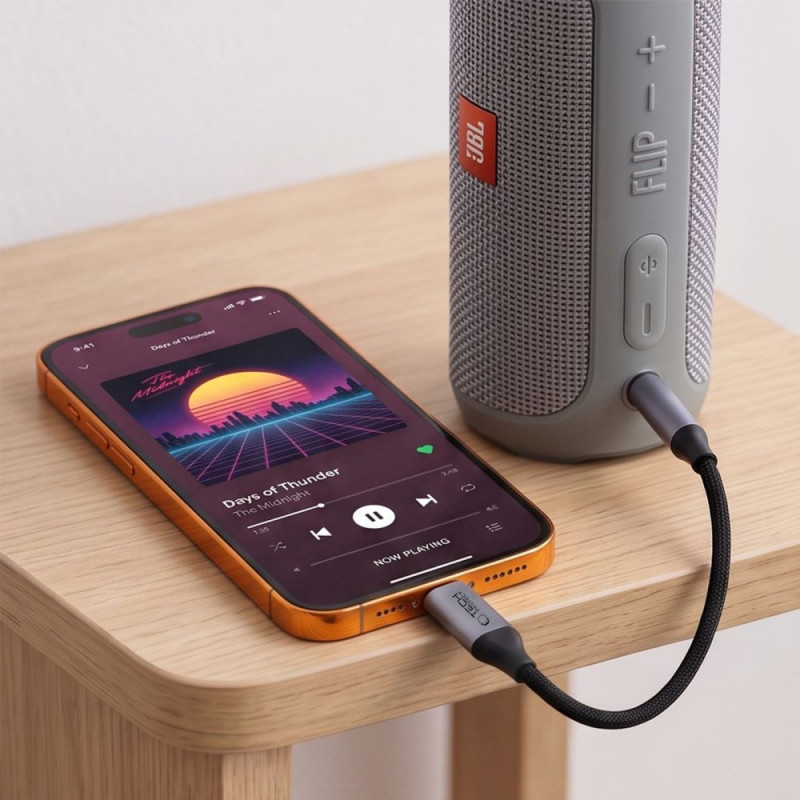 Tech-Protect Ultraboost USB-C to 3.5 mm Mini Jack DAC Adapter, Iron Grey