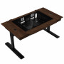 Lian Li DK07 Desk Case Wood Edition, Dual-System Capable, 2x E-ATX, Height Adjustable, Walnut / Black