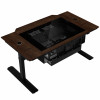 Lian Li DK07 Desk Case Wood Edition, Dual-System Capable, 2x E-ATX, Height Adjustable, Walnut / Black