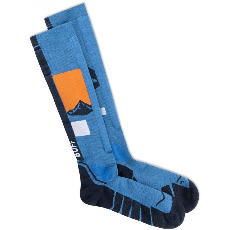 Buff Merino HW Over The Calf Socks HWO1, Royal Blue, L