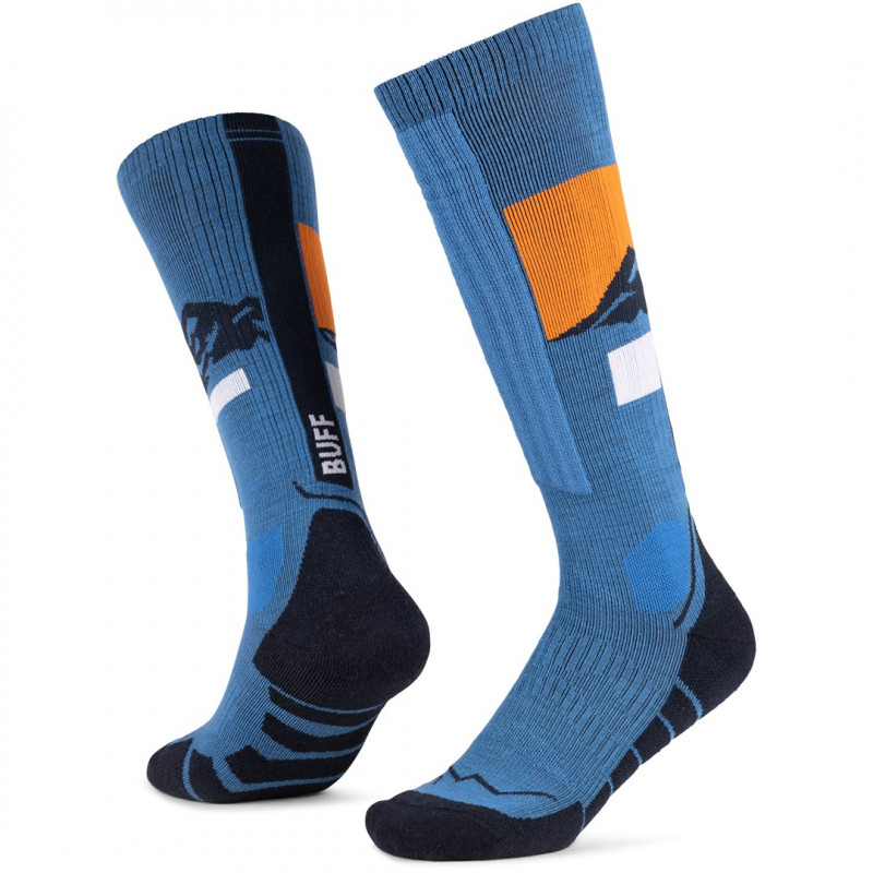 Buff Merino HW Over The Calf Socks HWO1, Royal Blue, L