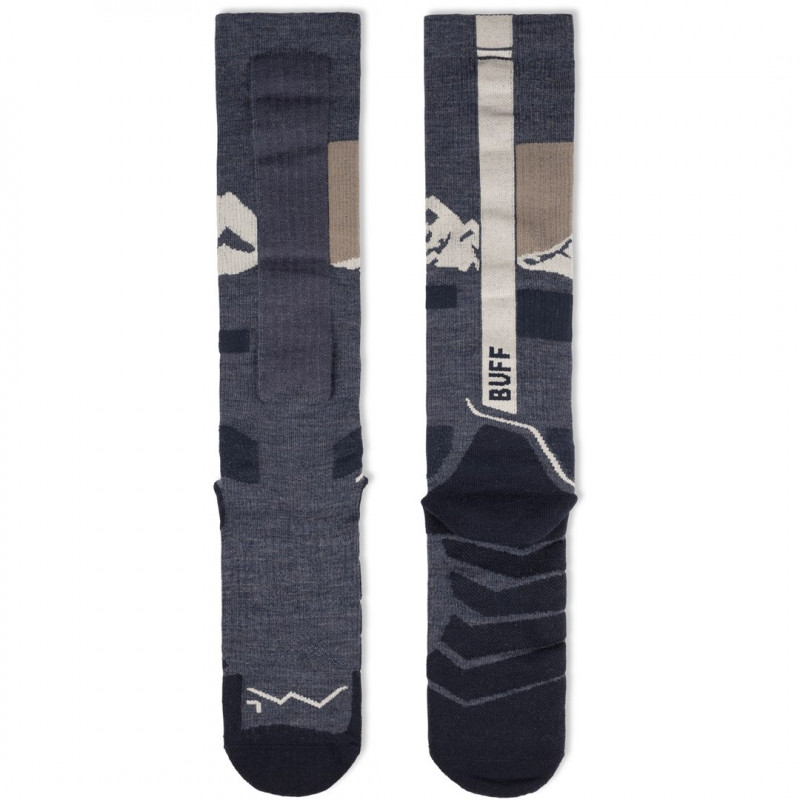 Buff Merino HW Over The Calf Socks HWO1, Night Blue, L