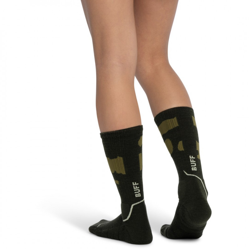 Buff Merino MW Crew Socks MWC2, Beetle Green, L