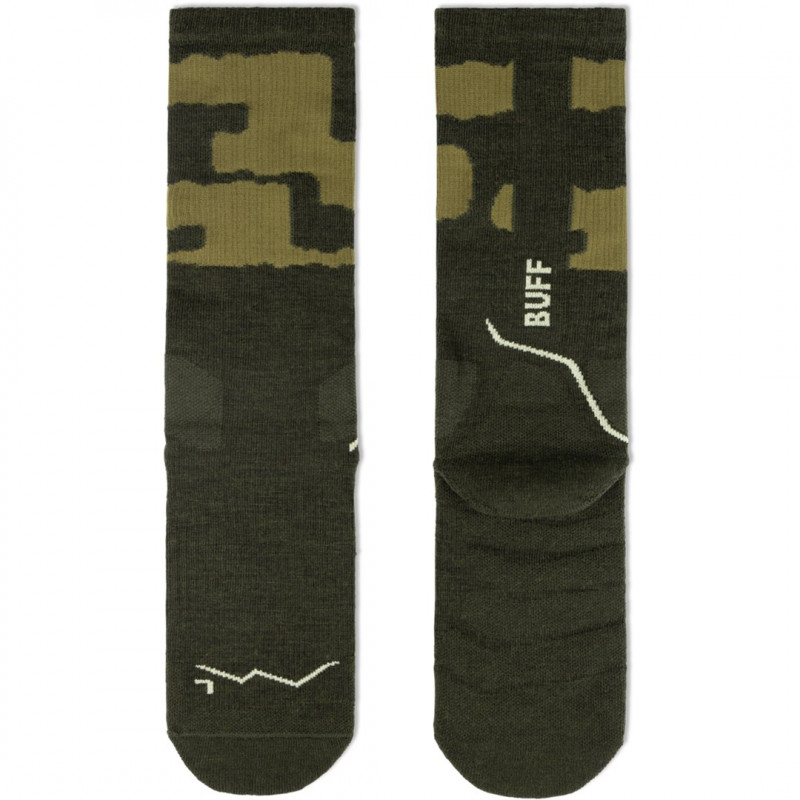 Buff Merino MW Crew Socks MWC2, Beetle Green, L