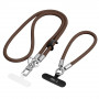 Tech-Protect C10S Rope Crossbody & Wrist Strap Set, Walnut Brown/Titanium