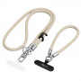 Tech-Protect C10S Rope Crossbody & Wrist Strap Set, Desert Beige/Titanium