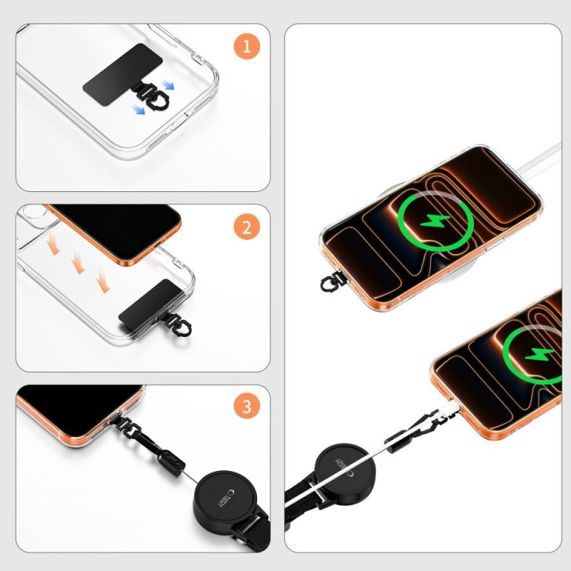 Tech-Protect UrbanLoop Anti-theft Phone Holder with Retractable Steel Cable, Black