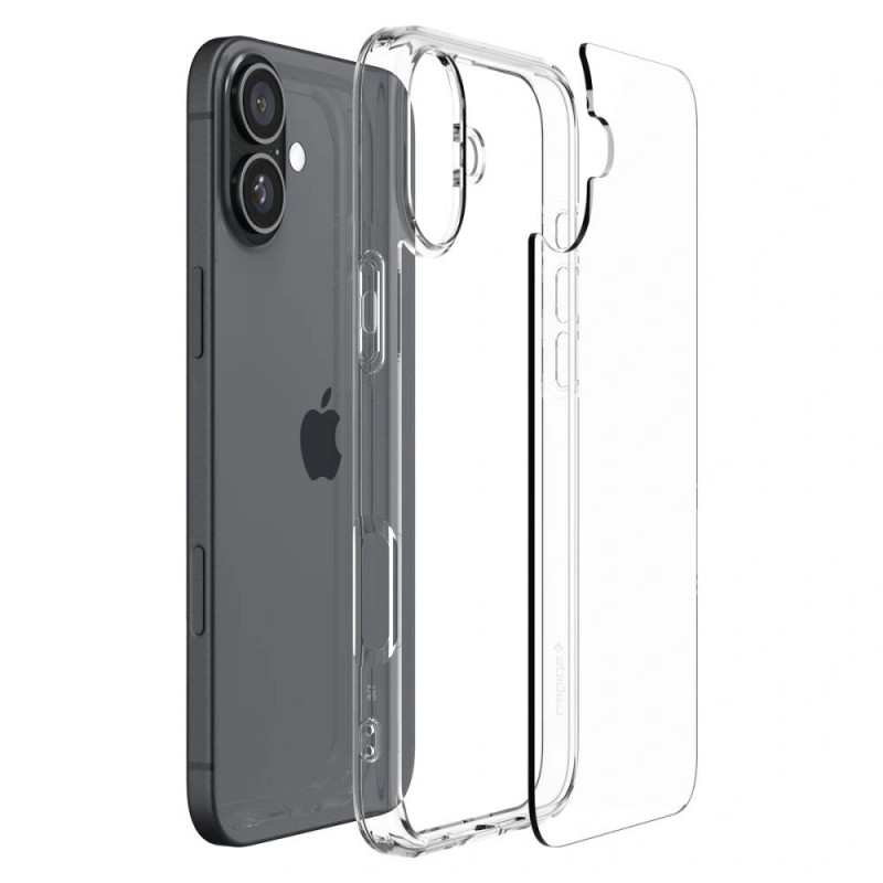 Spigen Ultra Hybrid Case for Apple iPhone 16, Crystal Clear