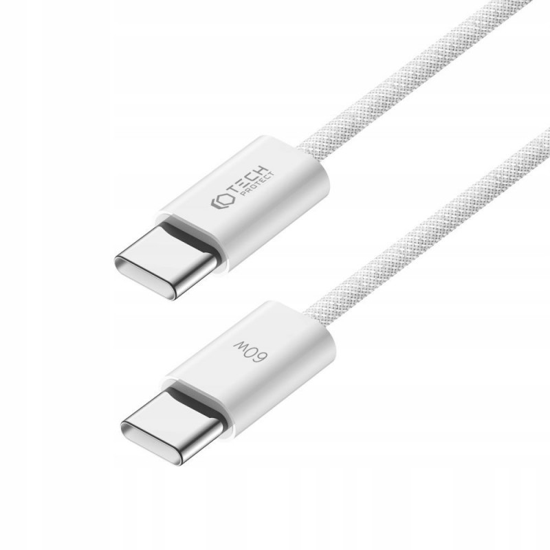 Tech-Protect Ultraboost Classic USB-C / USB-C PD cable, 60W, 3A, 100 cm, White