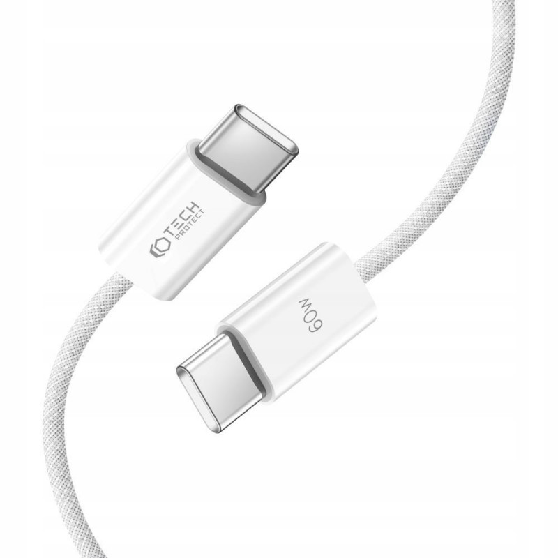 Tech-Protect Ultraboost Classic USB-C / USB-C PD cable, 60W, 3A, 100 cm, White
