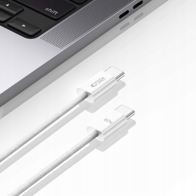 Tech-Protect Ultraboost Classic USB-C / USB-C PD cable, 60W, 3A, 100 cm, White