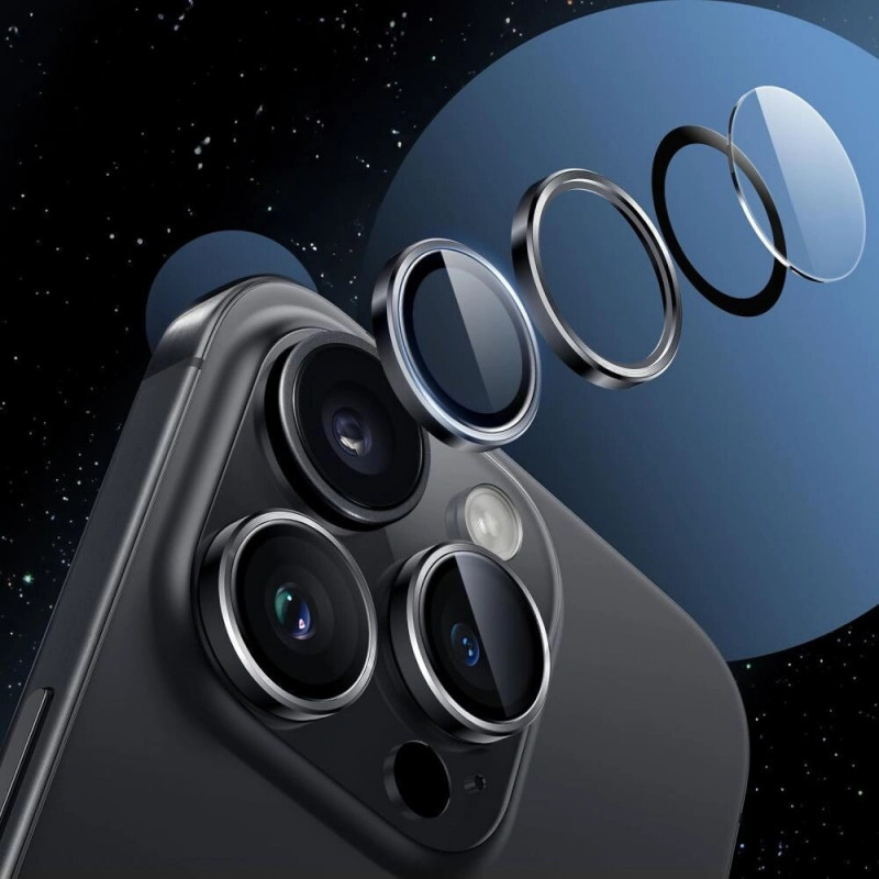 Tech-Protect Camring Fit+ Camera Lens Cover for Apple iPhone 16 / 16 Plus / 17, Black
