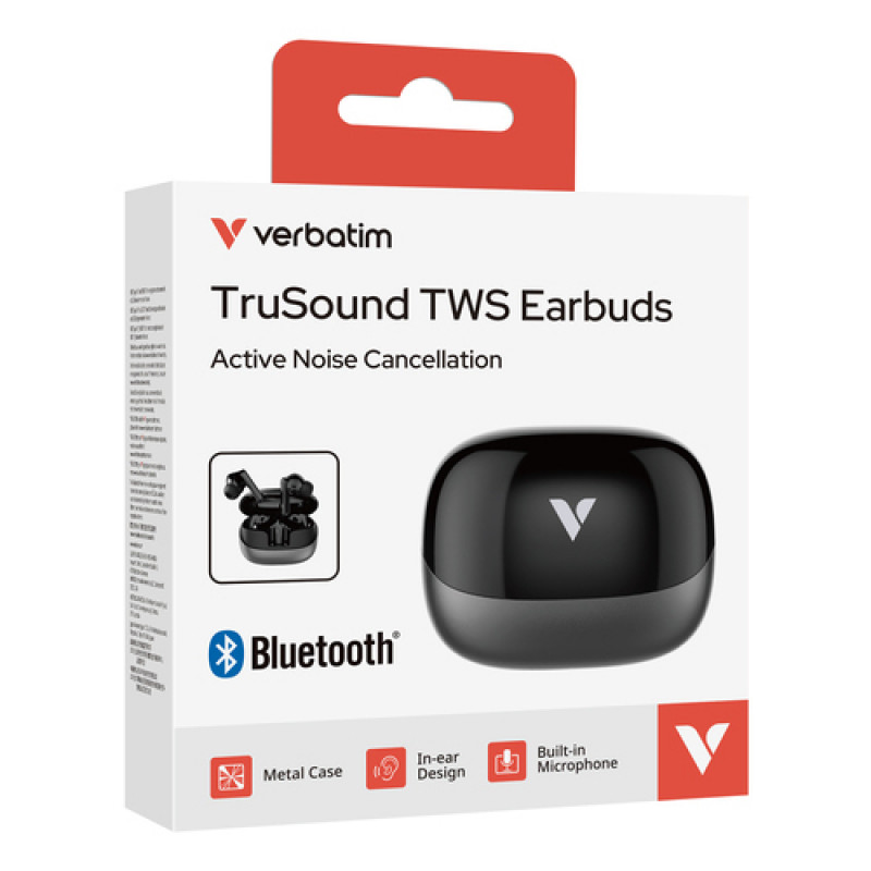 Verbatim TruSound Earbuds with ANC, Black