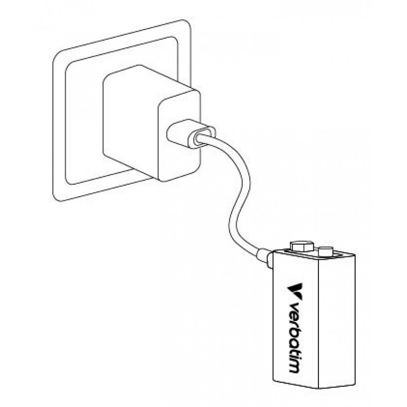 Verbatim 30251 USB-C Rechargeable Battery Li-ion 9V 335 mAh (1 pc)