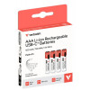 Verbatim 30250 USB-C Rechargeable Batteries Li-ion AAA 500 mAh (4 pcs)