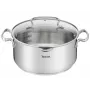 Tefal Duetto+ G7194655 Saucepan, Round, Stainless Steel, 24 cm, Glass Lid