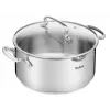 Tefal Duetto+ G7194655 Saucepan, Round, Stainless Steel, 24 cm, Glass Lid