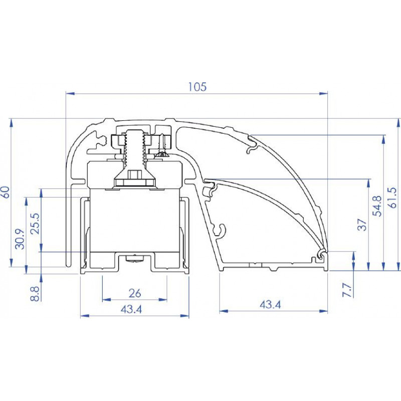CDVI P300EVO Electromagnetic Door Profile Lock 400 mm, 300 kg, monitored (52870)