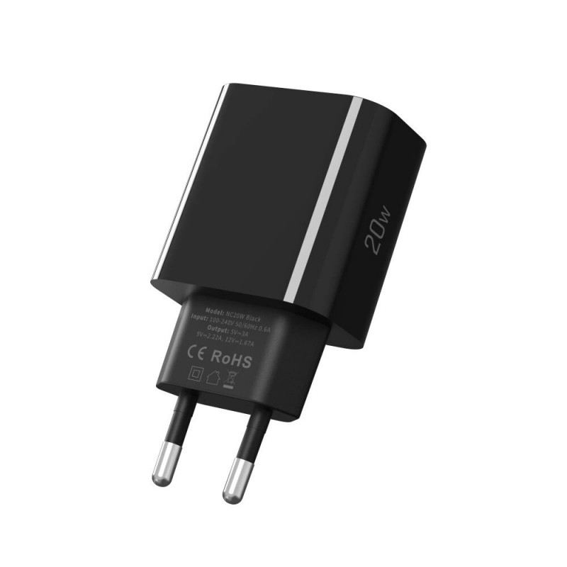 Tech-Protect NC20W USB-C Wall Charger PD 20W, Black