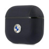 BMW BMA3SSLNA Genuine Leather Silver Logo Cover for Apple AirPods 3, navy