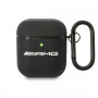 Mercedes-AMG AMA2SLWK Leather Big Logo Cover for Apple AirPods 1/2, black