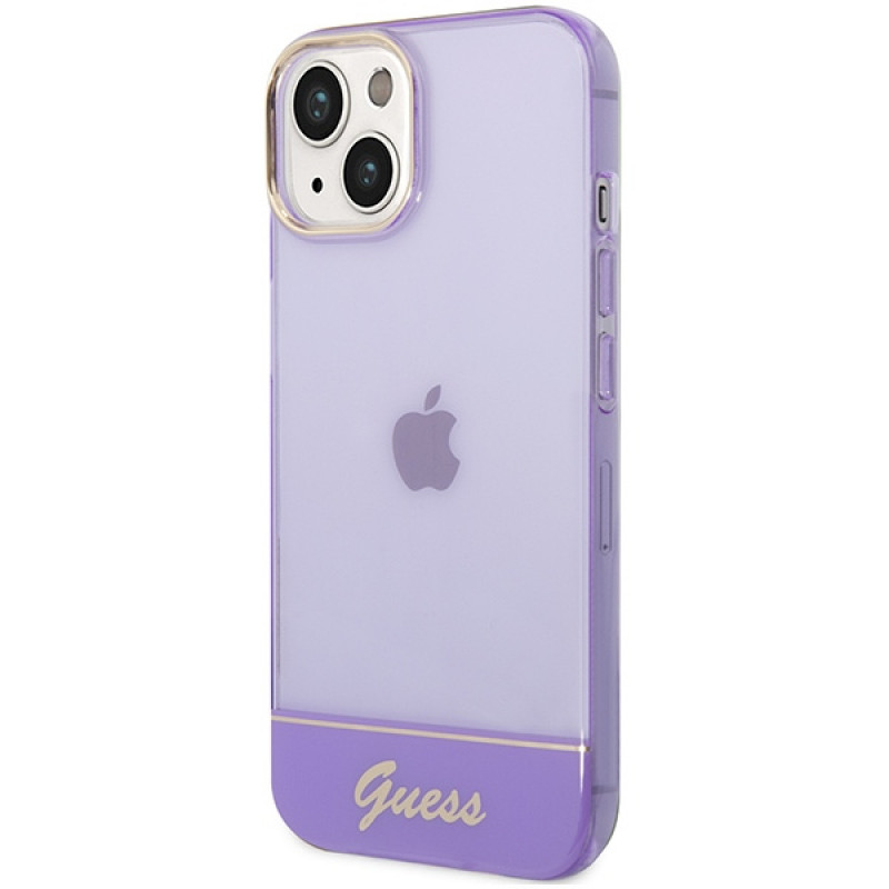 Guess GUHCP14SHGCOU Translucent Hardcase for Apple iPhone 14 / 15 / 13 6.1 inch, purple
