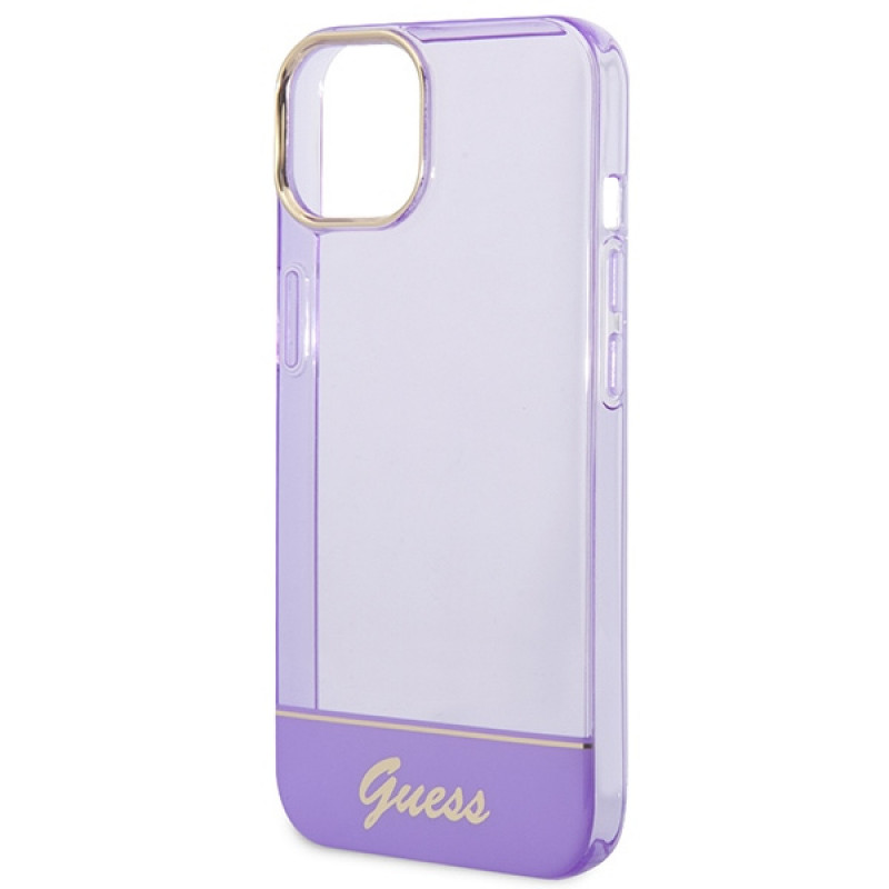 Guess GUHCP14SHGCOU Translucent Hardcase for Apple iPhone 14 / 15 / 13 6.1 inch, purple