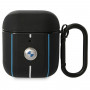 BMW BMA222RVSK Leather Color Lines Cover for Apple AirPods 1/2, black