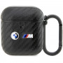 BMW BMA2WMPUCA2 Carbon Double Metal Logo Cover for Apple AirPods 1/2, black