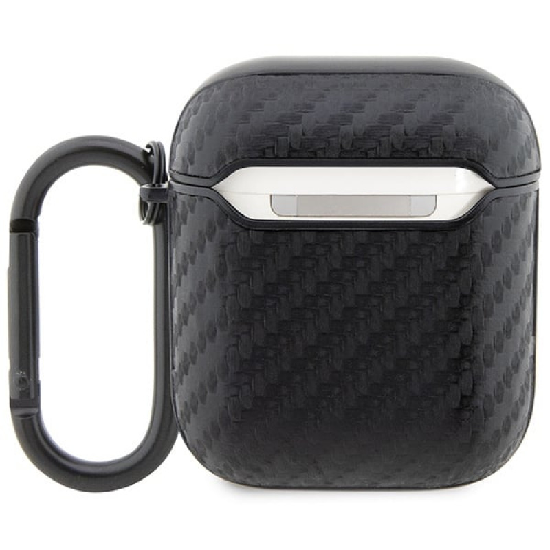 BMW BMA2WMPUCA2 Carbon Double Metal Logo Cover for Apple AirPods 1/2, black