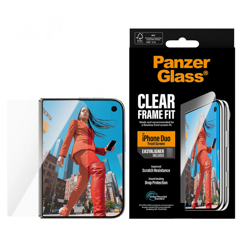 PanzerGlass Front Screen Protector for iPhone Duo with EasyAligner, Transparent