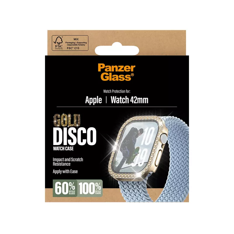 PanzerGlass Fullbody Screen Protector for Apple Watch 2025 42 mm, Disco Gold (PG88079)