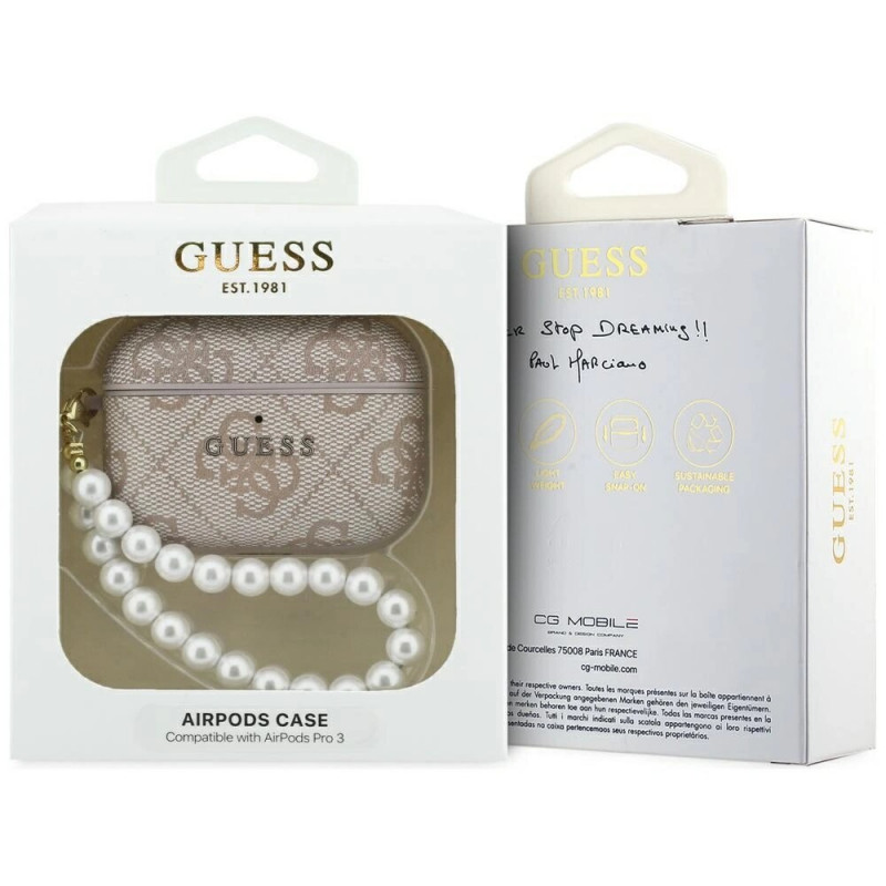Guess 4G Pearl Strap Case for Apple AirPods Pro 3, pink