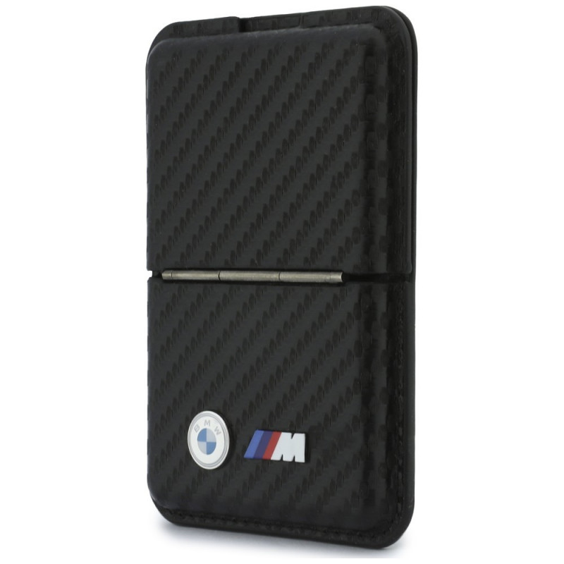 BMW M Carbon Metal Logos MagSafe Wallet, black