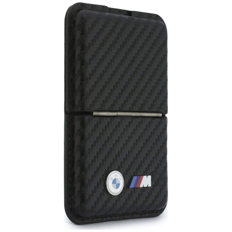BMW M Carbon Metal Logos MagSafe Wallet, black