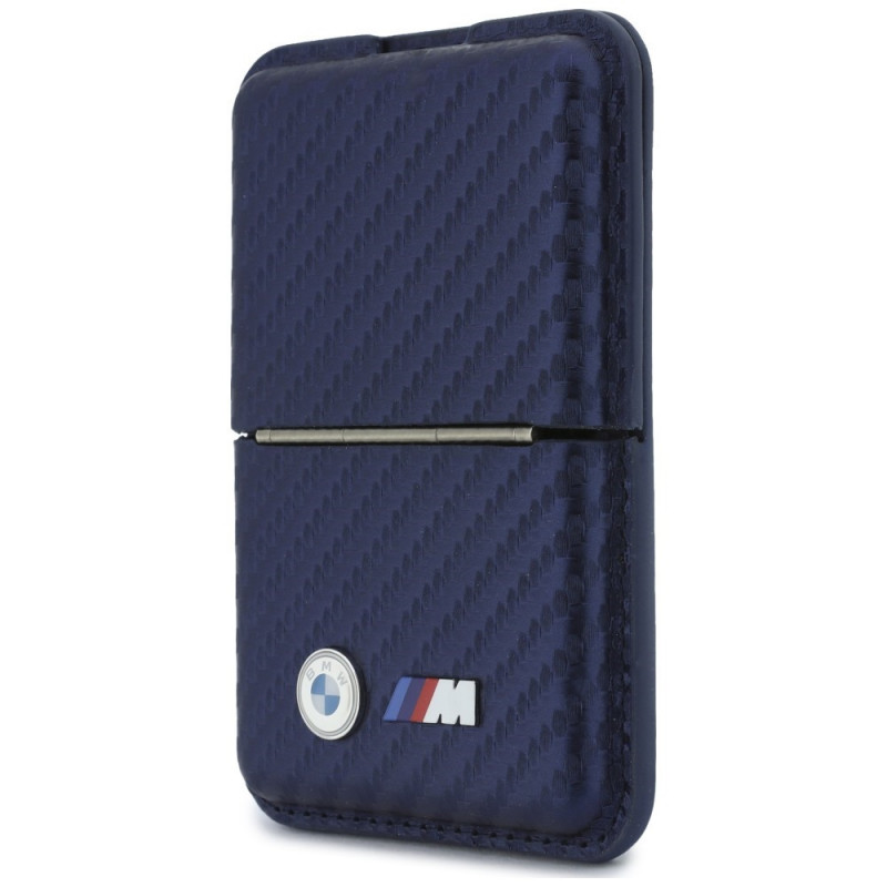 BMW M Carbon Metal Logos MagSafe Wallet, navy blue