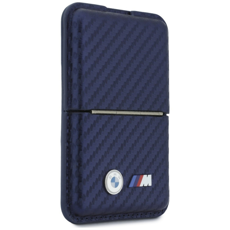 BMW M Carbon Metal Logos MagSafe Wallet, navy blue