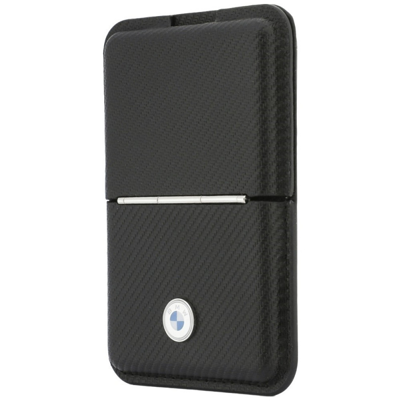 BMW Carbon Metal Logos MagSafe Wallet, black